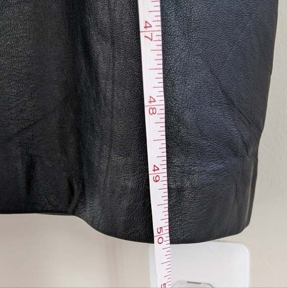 Greg Bell Black Maxi Vintage Fur Trim Leather Coat - Picture 16 of 16